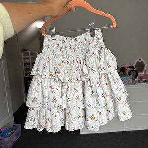 Girls Christina rohde ruffle floral skirt